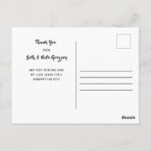 Blue Shiplap素朴の写真縁ど結婚ありがとう ポストカード (裏面)