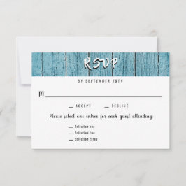 Blue Shiplap 3素朴 Entree RSVPの対応結婚情報 出欠カード