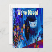 Blue Siamese Cat新しい住所はがき 案内ポストカード (正面/裏面)