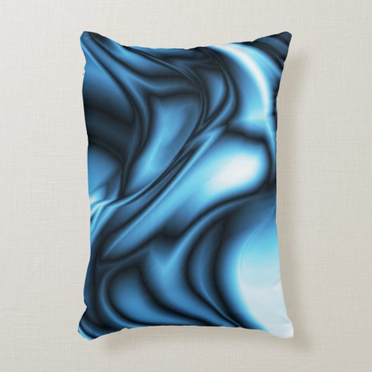 Blue Silk wave アクセントクッション (正面(垂直))
