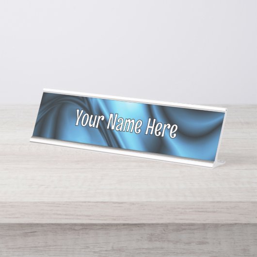 Blue Silk wave デスクネームプレート (正面)