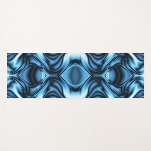 Blue Silk wave ヨガマット (正面(横))