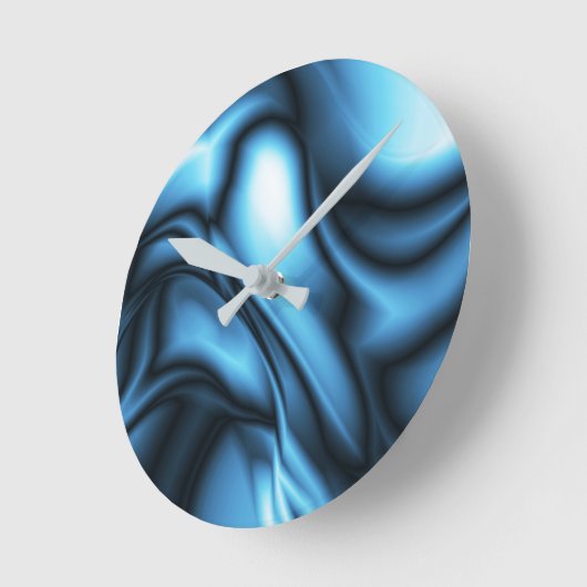 Blue Silk wave ラウンド壁時計 (傾斜)