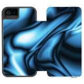 Blue Silk wave Incipio iPhoneウォレットケース (フォリオ Open)