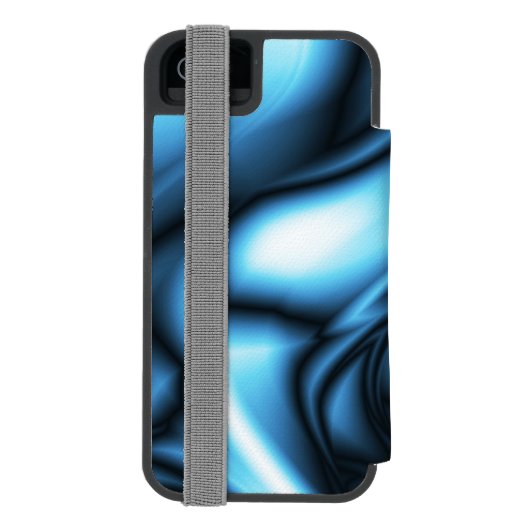 Blue Silk wave Incipio iPhoneウォレットケース (フォリオ裏面)
