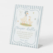 Blue Silly Goose Baby Shower Diaper Raffle 台座サイン (正面)