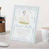 Blue Silly Goose Baby Shower Diaper Raffle 台座サイン (インサイチュ)