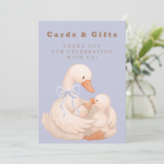 Blue Silly Goose Cards and Gifts Table Sign  招待状 (スタンド正面)