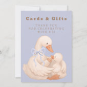 Blue Silly Goose Cards and Gifts Table Sign  招待状 (裏面)