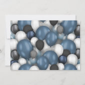 Blue Silver Black & White 40th Birthday Photo 招待状 (裏面)