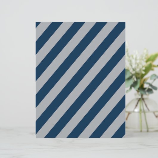 Blue & Silver Diagonal Stripes Scrapbook Paper (スタンド正面)