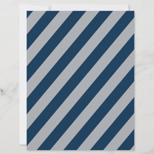 Blue & Silver Diagonal Stripes Scrapbook Paper (正面)