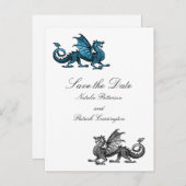 Blue Silver Dragon日付はがきを保存 案内ポストカード (正面/裏面)