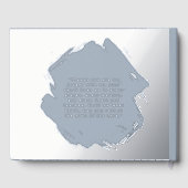 Blue Silver Foil Funeral Guest Book Photo Elegant ゲストブック (裏面)
