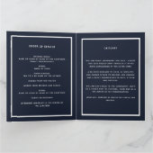 Blue silver photo elegant funeral program サンキューカード (内部)