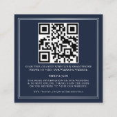 Blue Silver Sword Royal Wedding RSVP QR Code エンクロージャーカード (裏面)