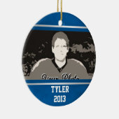 Blue Silver Varsity Class of Photo セラミックオーナメント (右)