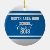 Blue Silver Varsity Class of Photo セラミックオーナメント (裏面)