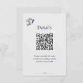 Blue Silver Wedding Bells Details Enclosure エンクロージャーカード (正面/裏面)