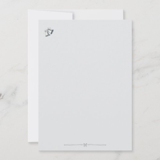 Blue Silver Wedding Bells Wedding Invitation 招待状 (裏面)