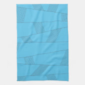 Blue, simple, elegant, abstract line pattern キッチンタオル (縦)