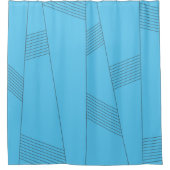 Blue, simple, elegant, abstract line pattern シャワーカーテン (正面)