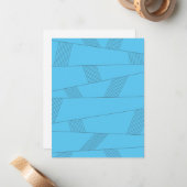 Blue, simple, elegant, abstract line pattern ノートカード (正面/裏面インサイチュ)