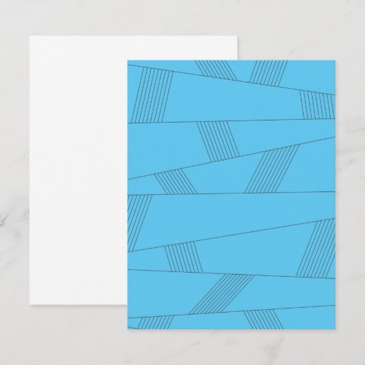 Blue, simple, elegant, abstract line pattern ノートカード (正面/裏面)