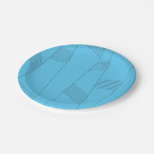 Blue, simple, elegant, abstract line pattern ペーパープレート (アングル)
