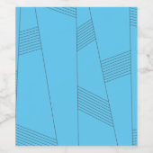 Blue, simple, elegant, abstract line pattern ワインラベル (シングルラベル)