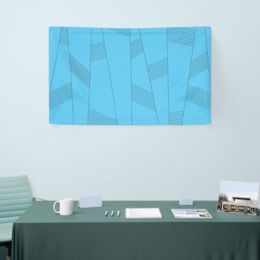 Blue, simple, elegant, abstract line pattern 横断幕 (トレードショー)