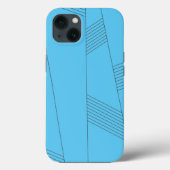 Blue, simple, elegant, abstract line pattern Case-Mate iPhoneケース (裏面)