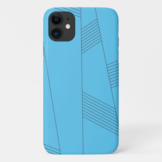 Blue, simple, elegant, abstract line pattern Case-Mate iPhoneケース (裏面)