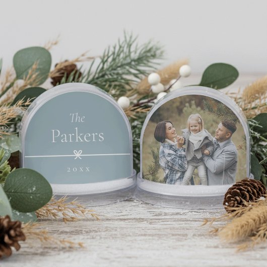 Blue | Simple Minimal Bow Family Name & Photo