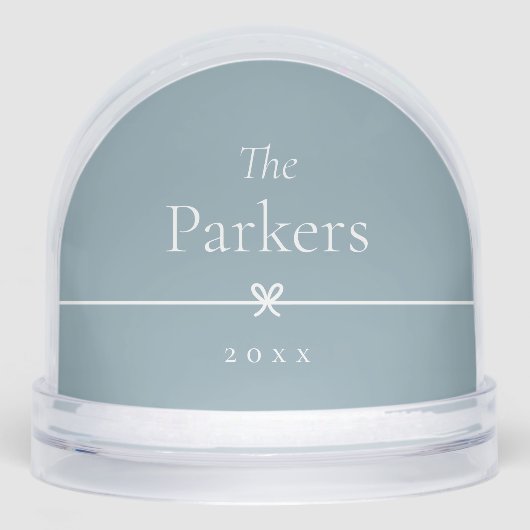 Blue | Simple Minimal Bow Family Name & Photo (正面)