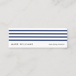 Blue simple modern navy nautical lines card スキニー名刺