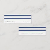 Blue simple modern navy nautical lines card スキニー名刺 (正面/裏面)