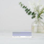 Blue simple modern navy nautical lines card スキニー名刺 (スタンド正面)
