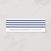 Blue simple modern navy nautical lines card スキニー名刺 (裏面)