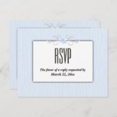 Blue Simplicity RSVP with Entree Choices インビテーションポストカード (正面/裏面)