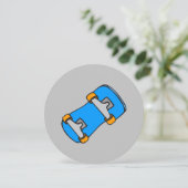 Blue Skateboard with Orange Wheels (スタンド正面)