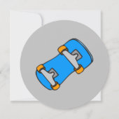 Blue Skateboard with Orange Wheels (正面)