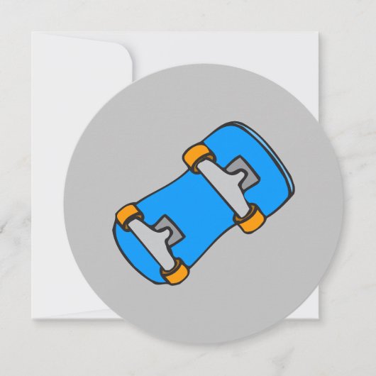 Blue Skateboard with Orange Wheels (正面)