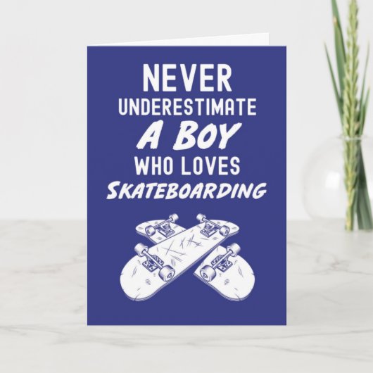 Blue Skateboarding Cards For Boys For Kids Sport カード (正面)