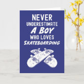 Blue Skateboarding Cards For Boys For Kids Sport カード (黄色い花)