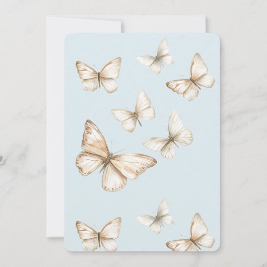 Blue Skies & Butterflies Birthday 招待状 (裏面)