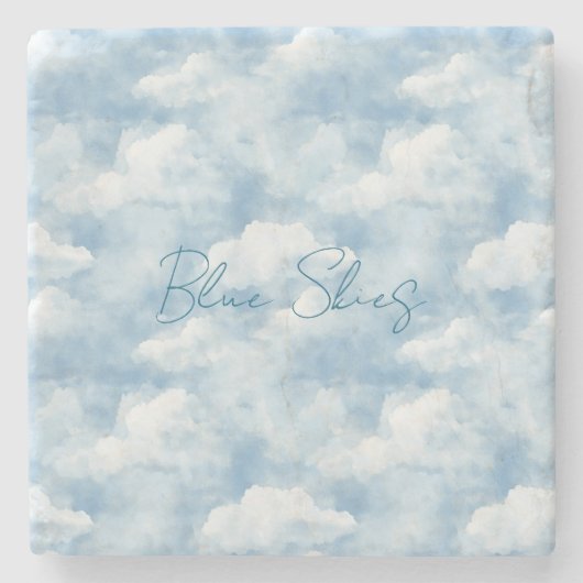 Blue Skies Clouds ストーンコースター (正面)