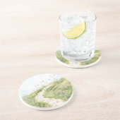 Blue Skies Grass Path Pink Flowers コースター (側面)