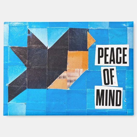 Blue Skies Robin Bluebird Peace of Mind Calming マグネット (正面)