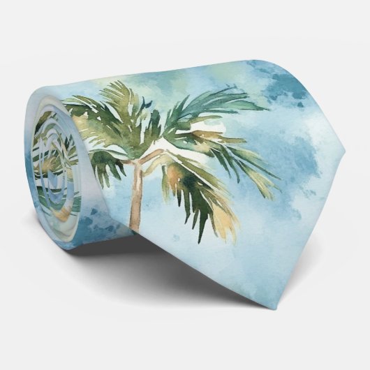 Blue Skies Tropical Island Palm Trees   ネクタイ (ロール)